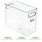 mDesign Plastic Craft Room Storage Box with Handles + 24 Labels - Clear